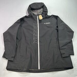 Adidas‎ Terrex Jacket Womens 2X Black Gore-Tex Paclite Waterproof Hiking HF8719